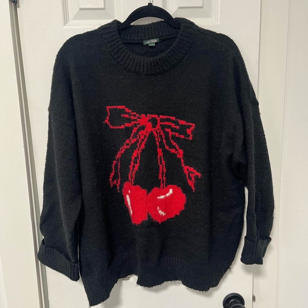 Holiday sweater with Cherry Bow design 🍒